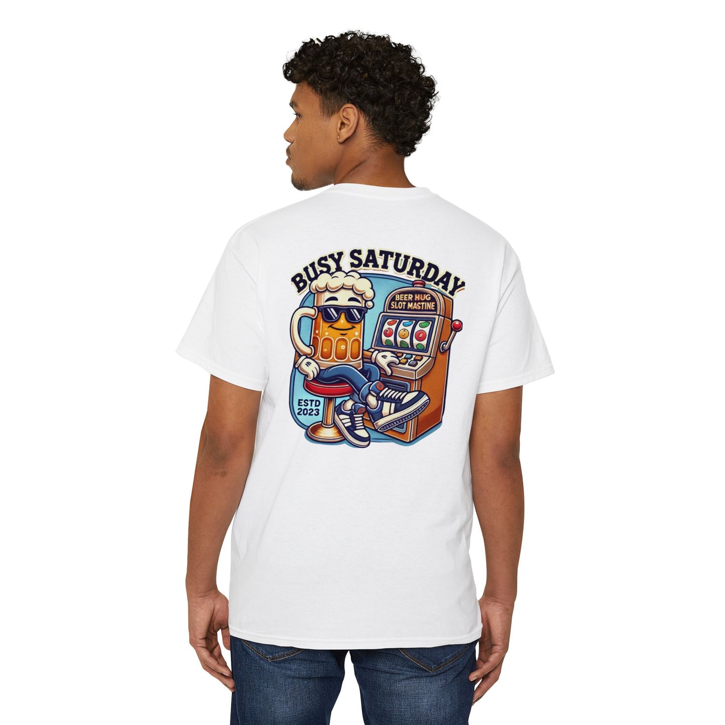 Busy Saturday Unisex Heavy Cotton Pocket Tee - Fun Graphic Beer Design